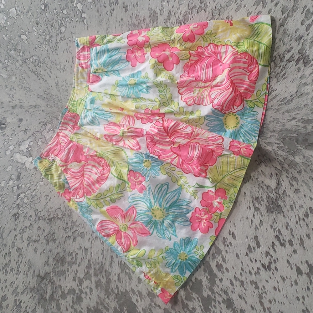 Lilly Pulitzer Floral Pleated A-Line Skirt Sz8